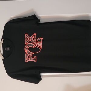 Fox Men's Black Tee with Vibrant Orange Graphic